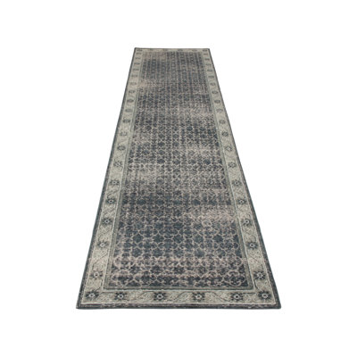 Distressed Homage Hand Knotted Wool Geometric Area Rug