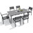 6 - Person Aluminum Patio Dining Set With Stackable Chairs And Umbrella Hole-1361957244