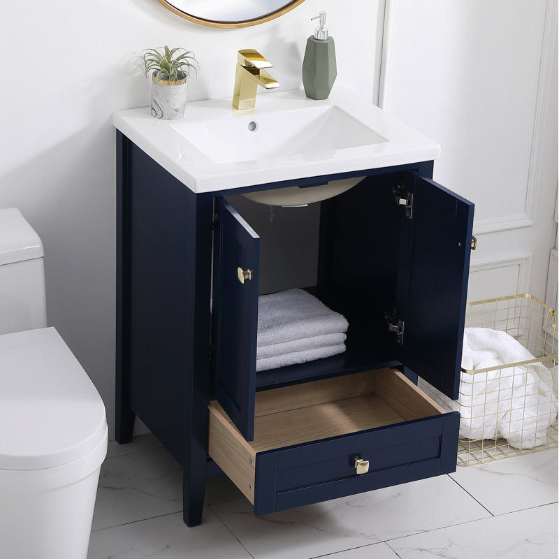 Ensemble de meuble-lavabo simple 24 po Modena, Bleu