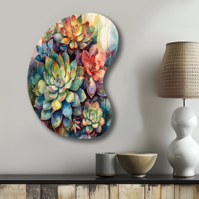 Manuli - Asymmetrical Cactus Metal Art, Irregular Shape Metal Wall Sculpture Print