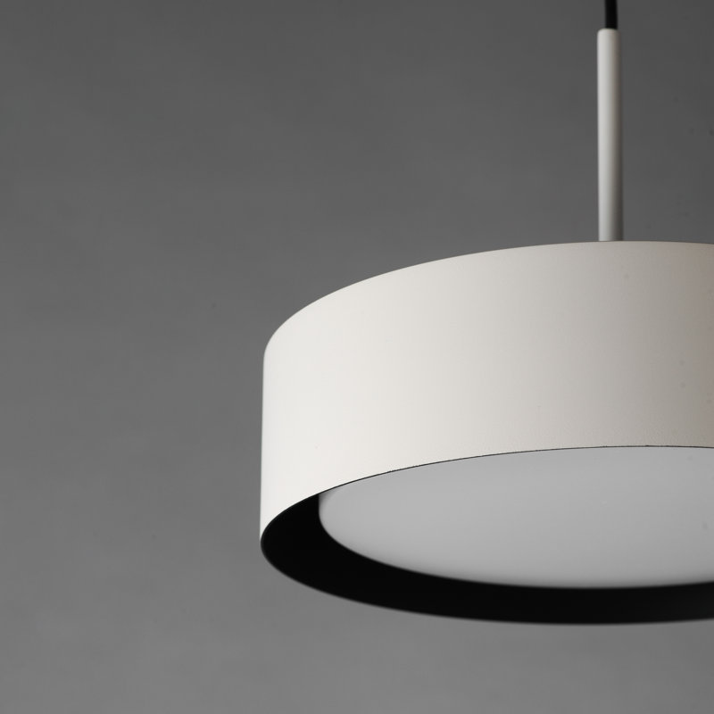 Luminaire suspendu 1 lumière Echo, Blanc / noir