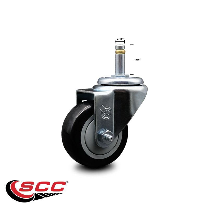 Grip Ring Stem Caster, Black