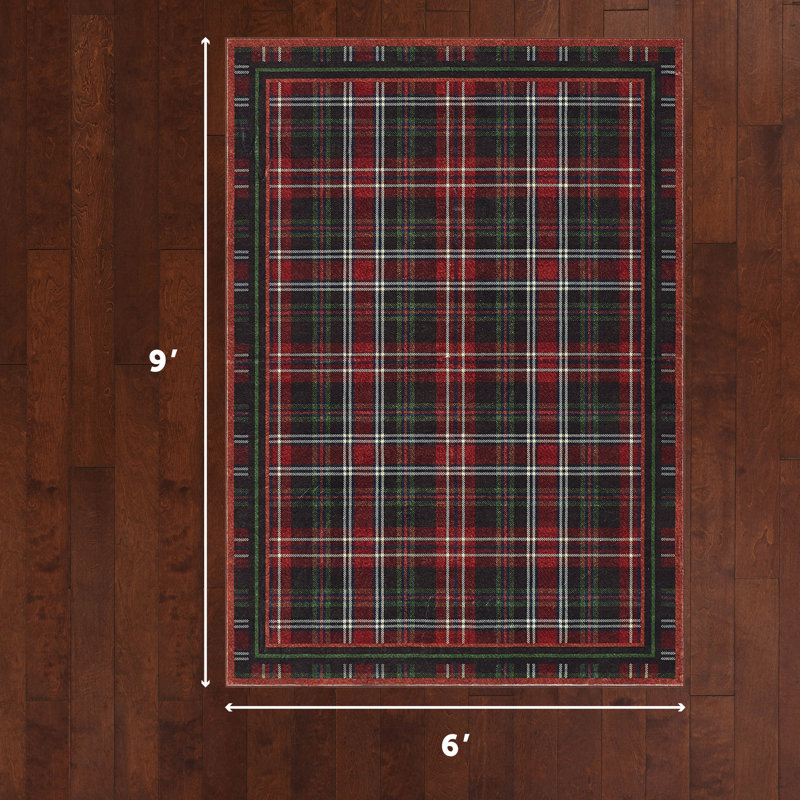 Eddie Bauer Printed Washable Rugs, Rectangle 6' x 9', Red