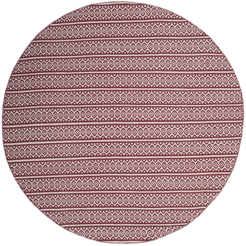 Tapis en coton tissé à la main Bester, Rond 6 pi
