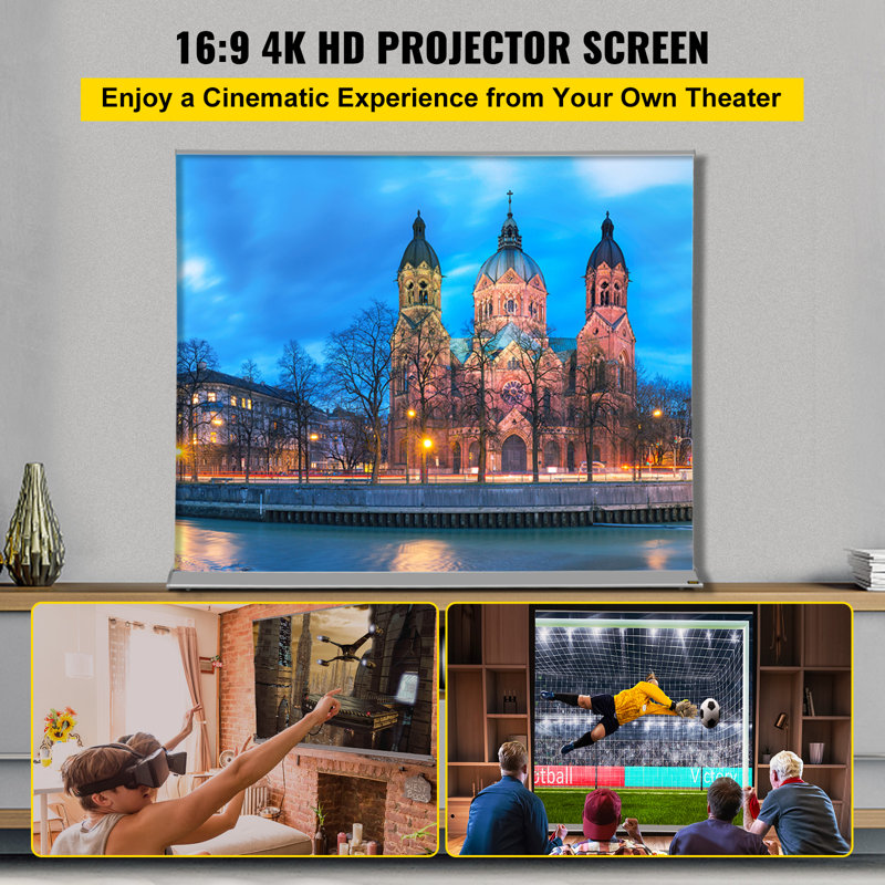 Écran de projecteur manuel 16: 9, 120"