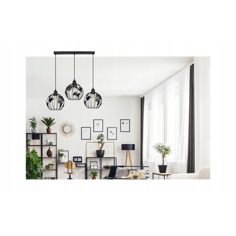 Donata 3 - Light Sphere Pendant, Black, Black
