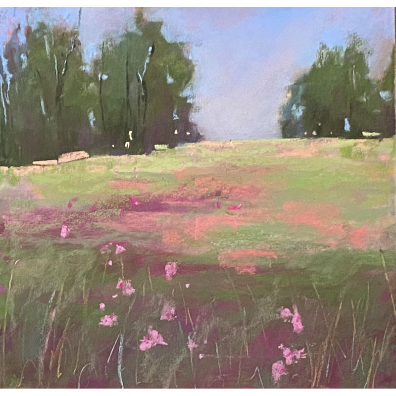 Jolie en rose par Dina Gardner, Papier avec cadre noir, 16" H x 20" W