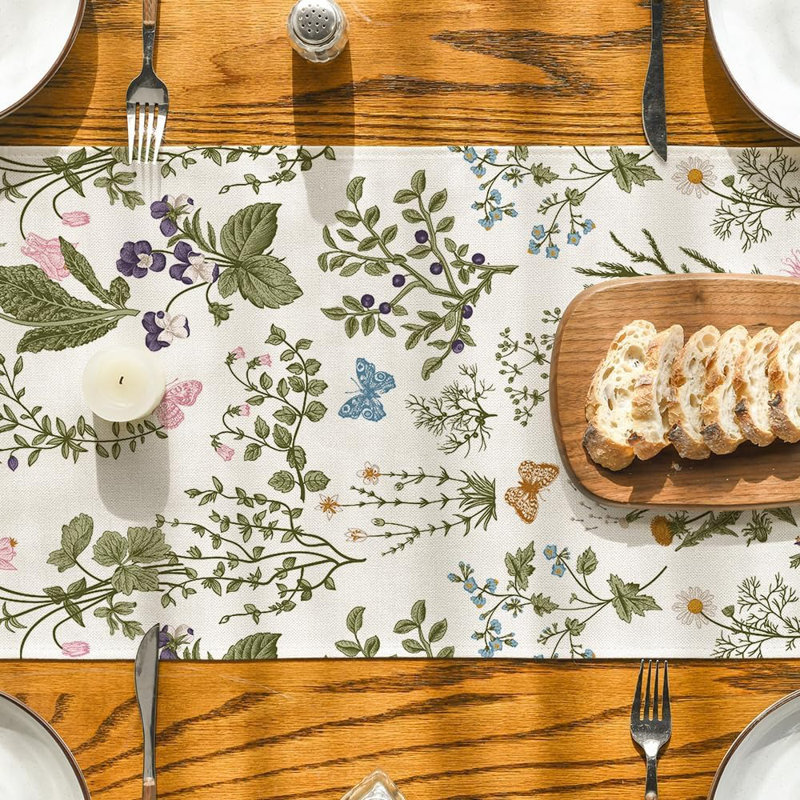 Chemin de table - Multicolore - Chemin de table 13 x 72 pouces Wildflowers and Butterfly