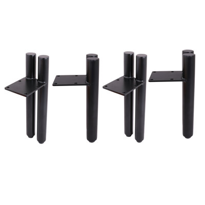 4pcs X 4'' Black Metal Furniture Legs, Modern Straight Style Coffee Table Sofa Legs,kitchen Table Leg, Bathroom Cabinet Leg, Diy Leg
