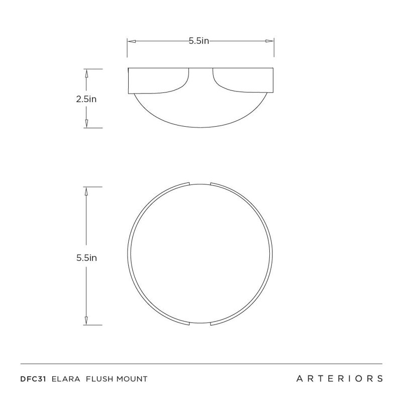 Elara Mini Flush Mount, White Bronze