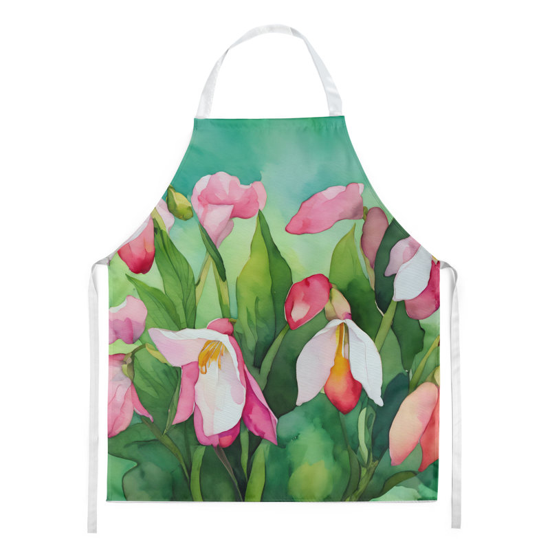 Iris du Tennessee en tablier aquarelle, Pantoufles vertes du Minnesota, roses et blanches