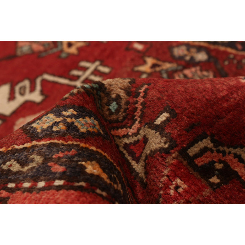 Tapis rouge en laine unique 3 pi 5 po x 10 pi 10 po Anadol