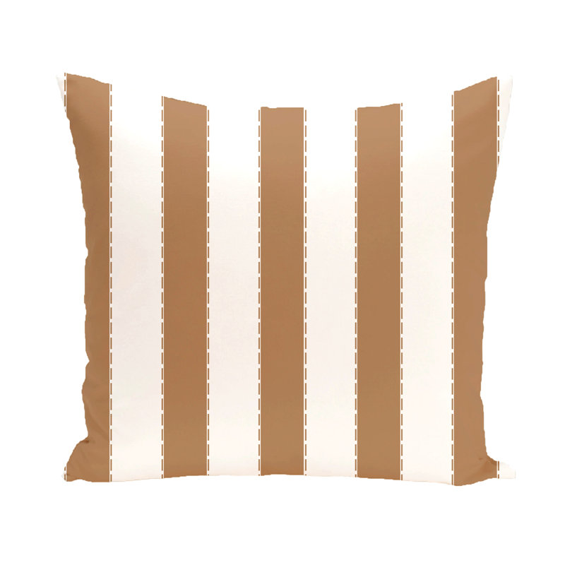 Housse de coussin et insert Stripe A Balance, H 20 po x l 20 po, Brun
