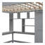 Lit mezzanine double avec bibliothèque, tiroirs, bureau et garde-robe gris-27592228