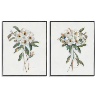Wild Spring Flower Bundles 2pc Framed Giclee Set, design by Sally Swatland