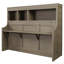 Lit escamotable simple avec bureau et tablettes de rangement, gris délavé
