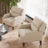 Fauteuil à oreilles rembourré Mid-Century avec pieds en bois massif See More Alcott Hill®