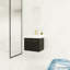Meuble-lavabo mural 24 po avec lavabo, lavabo en résine à rebords épais, ensemble KD