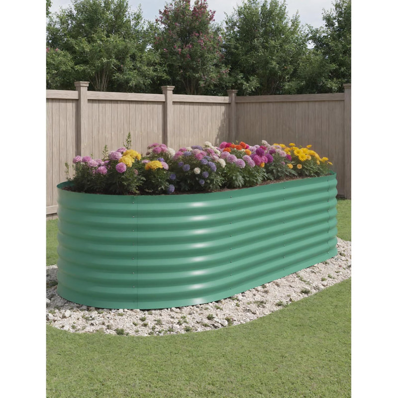 Bacs à fleurs surélevés galvanisés pour l'extérieur, pour légumes, fruits et fleurs, H 24 po x l 96 po x P 48 po, Vert