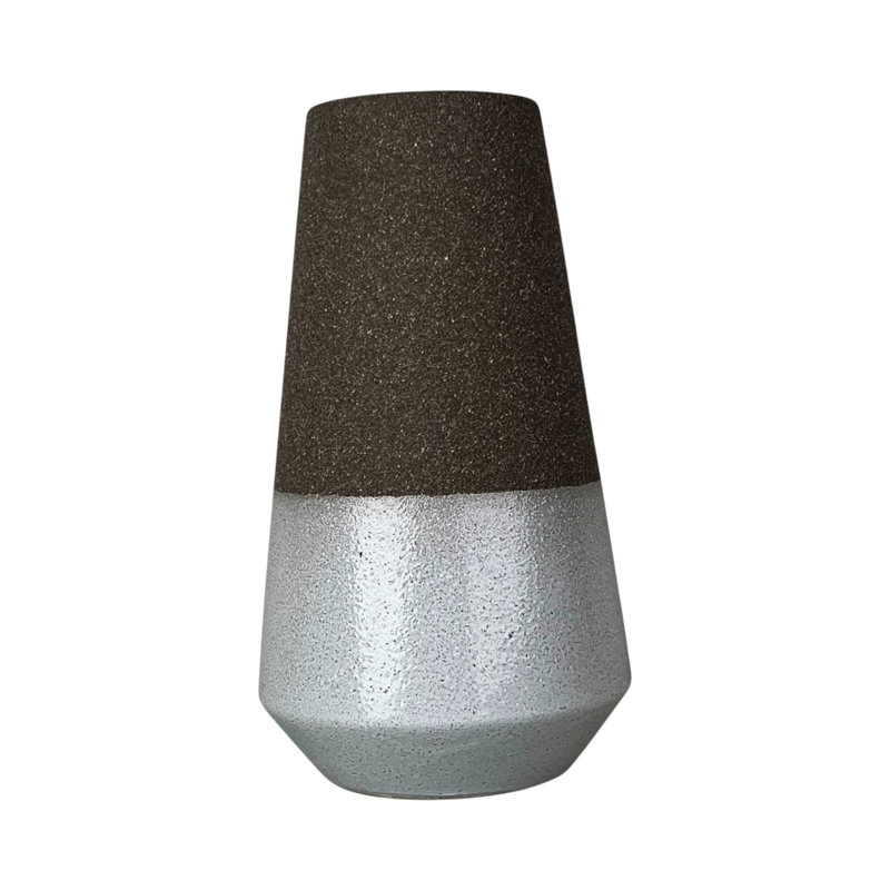Textured Mocha Ceramic Vase