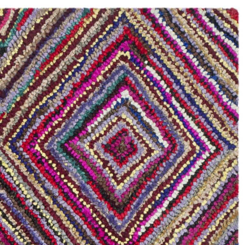 Maureen Geometric Cotton Hand Woven Area Rug, Square 122 cm