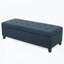 Banc de rangement rembourré avec repose-pieds, tissu bleu marine, capacité de 300 lb-223933778