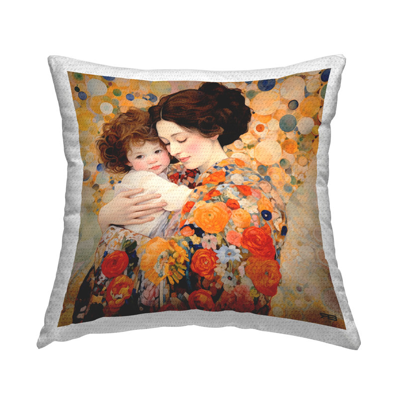 Coussin d'extérieur imprimé mère Mother