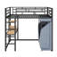 Lit mezzanine en métal avec bureau, tablettes, prise de courant, DEL et garde-robe-2117607056-2117607059