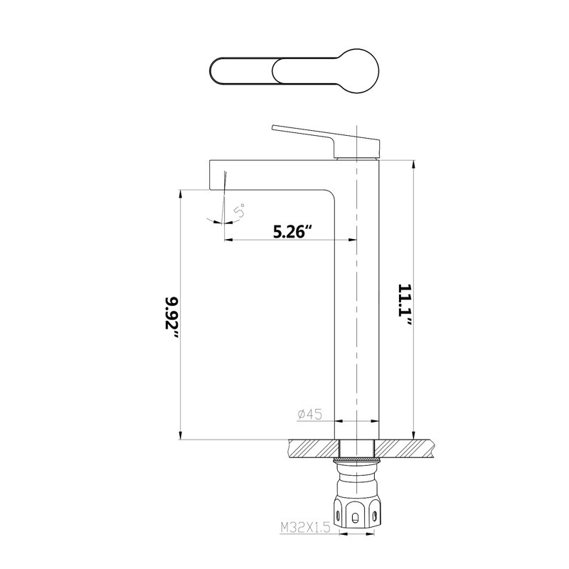 Single-Hole Single-handle Bathroom Faucet with Drain Assembly
