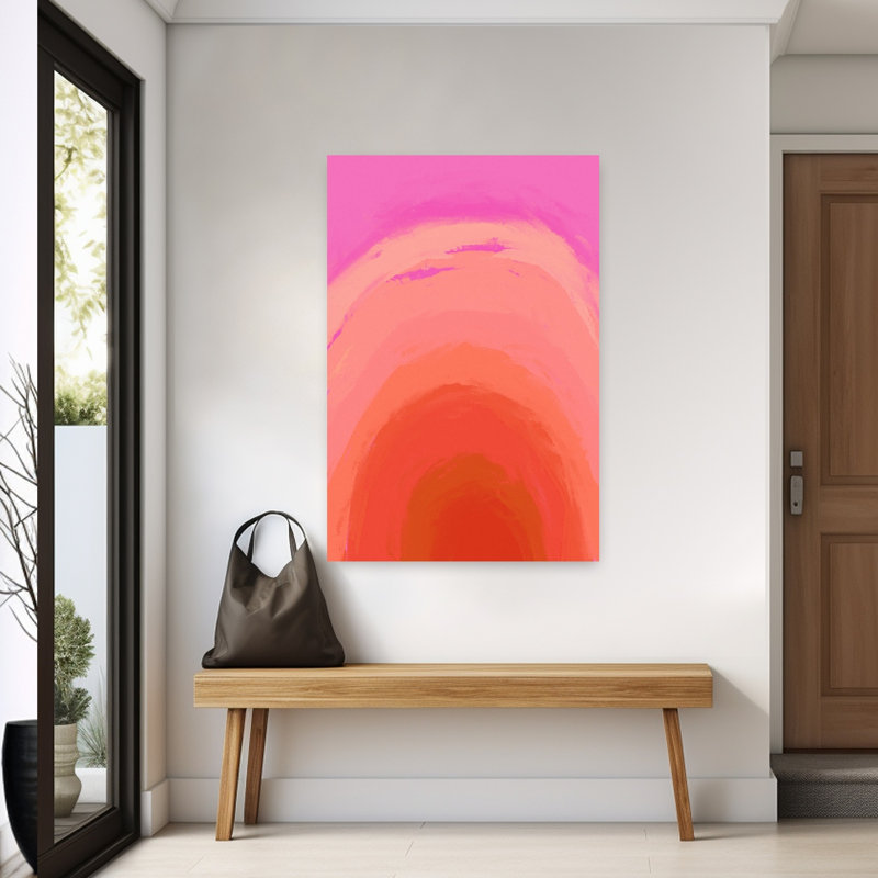 Pink Serenity Waves Abstract Bold Colorful Wall Art Print, 152.4cm H x 101.6cm W