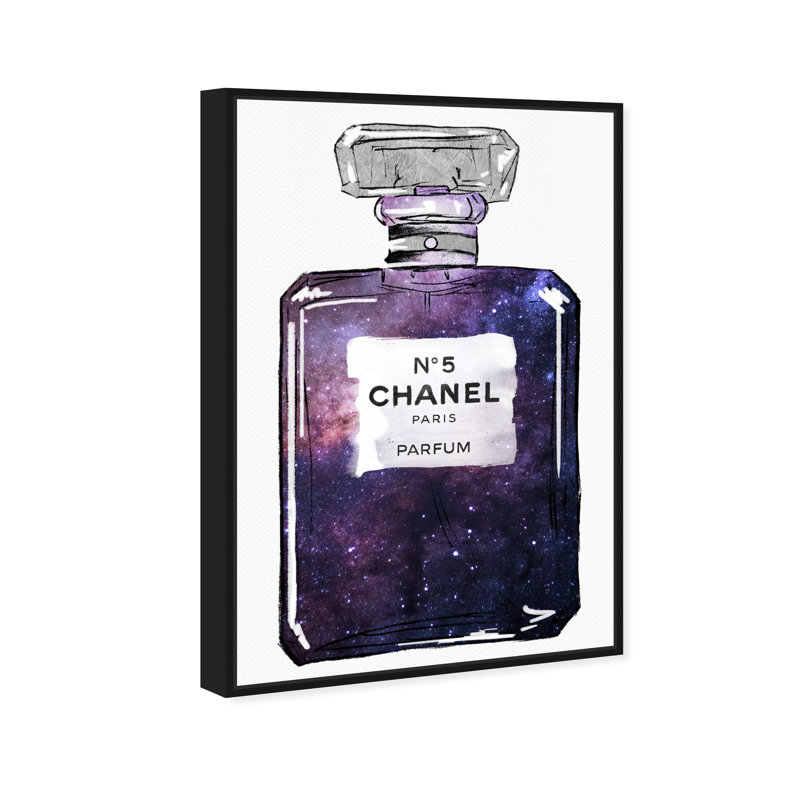 Galaxy to Paris Parfum - impression, H 36 po x l 24 po, Toile encadrée, Noir
