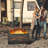 32 Inch Wood Burning Fire Pit, American Flag Firepits for Outside