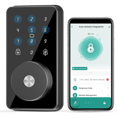 Smart Lock, 4-in-1 Keyless Entry Door Lock for Front Door, 6 Digital Code Door Lock with Keypad, Bluetooth Smart Deadbolt, App Control