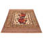 Tapis ivoire noué à la main de conception unique 6 pi 8 po x 8 pi 8 po Jnay