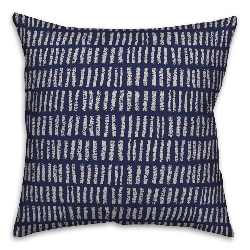 Geometric Throw Pillow, 16" x 16", Navy