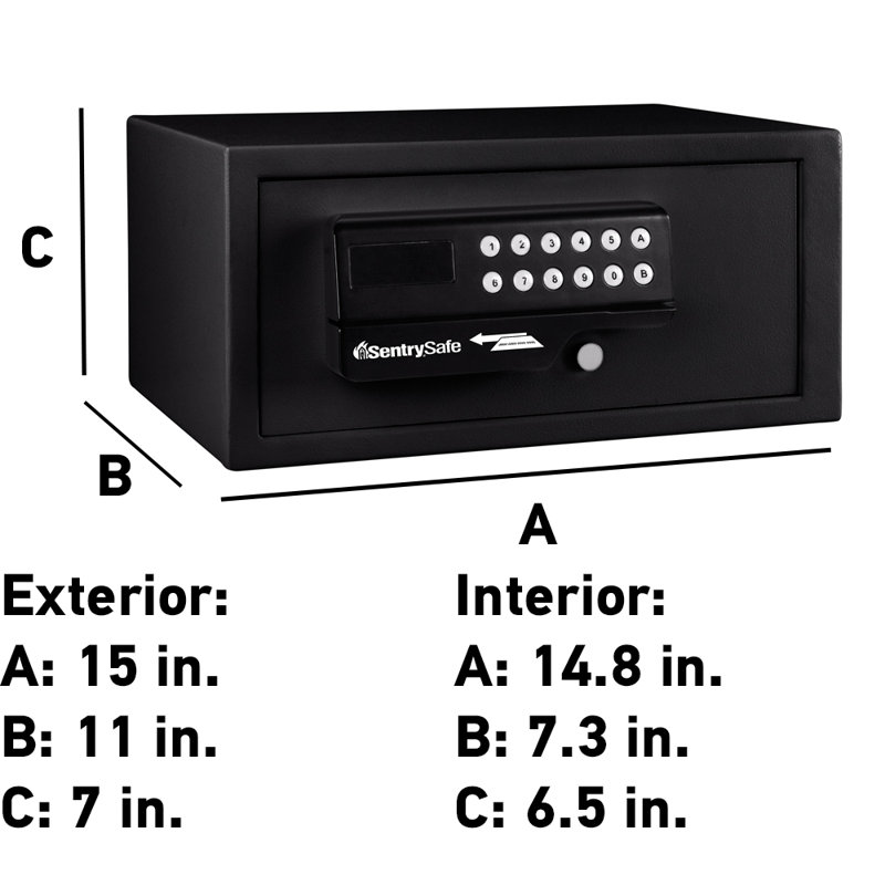 SentrySafe 0.41 CuFt Hotel Security Safe with Digital Keypad Card Swipe Lock , Small, Black
