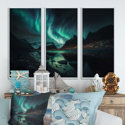 " Aurora Borealis Beautiful Dancing Waves Of Light V " 3 - Pieces