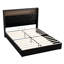 Structure de lit grand format en velours capitonné avec USB et veilleuse, tête de lit 52 po, lit plateforme à oreilles, noir-255262272-255262274