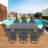All-Weather Cast Aluminum Dining Set, Include Swivel Chairs And Round Table With Black Frame-1219907227