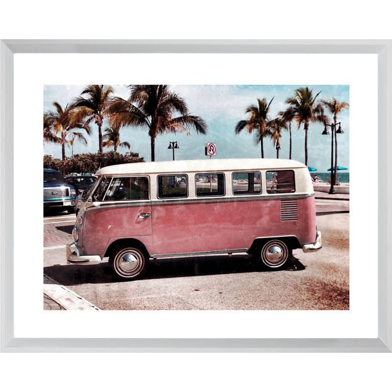 Vw Camper Van - Print on Wood