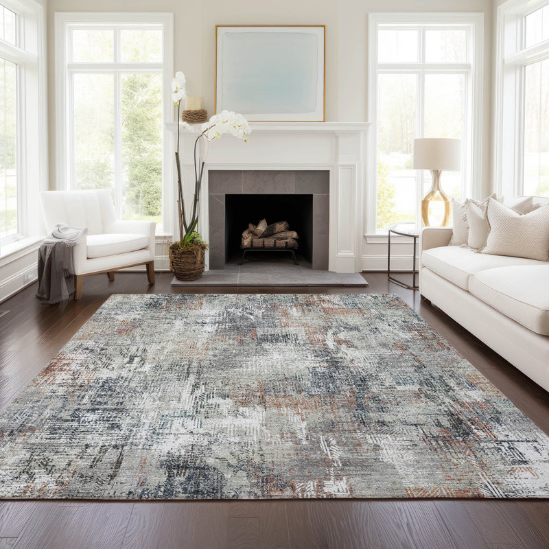 Karsyn Washable Abstract Indoor / Outdoor Rug, Rectangle 8' x 10'