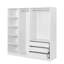 Armoire de rangement en bois avec tablettes, 3 tiroirs et tringles suspendues Dravon-126450648