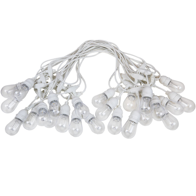 Guirlande lumineuse d'extérieur à DEL S14 avec télécommande, 24 pieds RVB, 12 ampoules incassables sur fil, Blanc