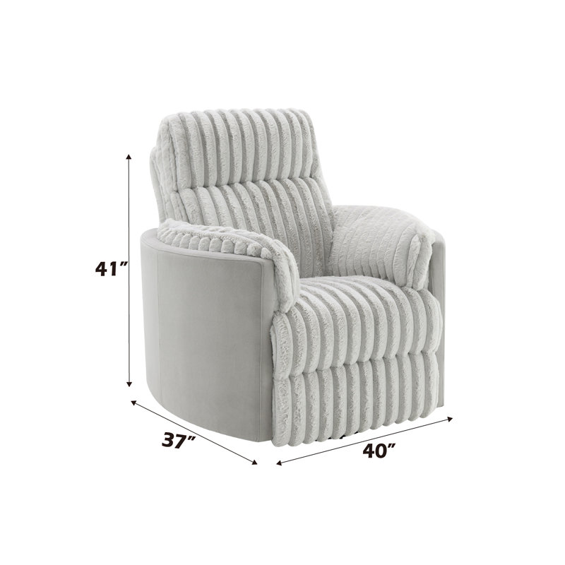 Fauteuil inclinable et oscillant en velours côtelé gris Emee