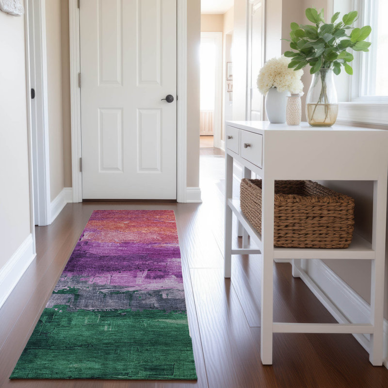 Premium Machine Washable Elize AMF1473 Abstract Rug, Runner 2'3" x 7'6"
