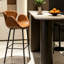 Fauteuil à dossier plein brun et noir (lot de 8)-1566495008