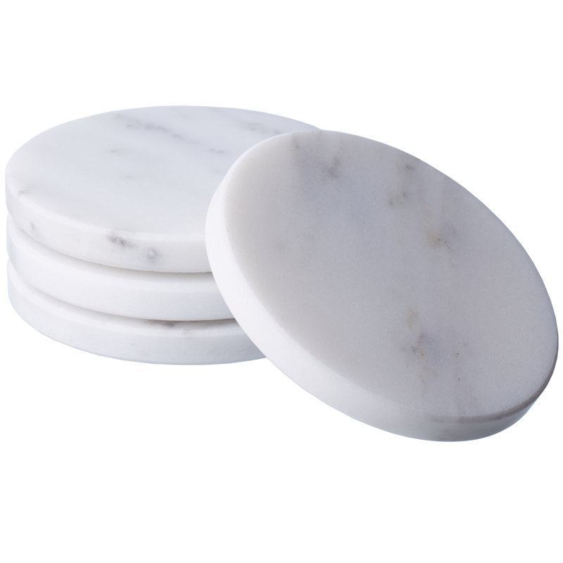 Ensemble de 4 sous-verres en marbre naturel Galateo Marmo