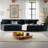 115.7" Chenille Modular Sectional Sofa - 2-Piece Curved Design with 5 Pillows, No Assembly Required, Free-Form Ergonomic Shape-1910366577
