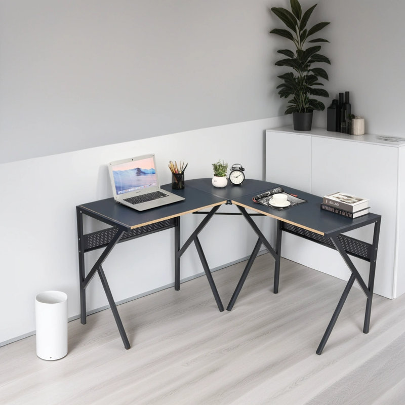 Alisson Modular L-Shaped Steel Computer Desk