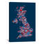 Carte de Grande-Bretagne par Michael Tompsett, impression sur toile en bleu-11936806-73925705-73925706
